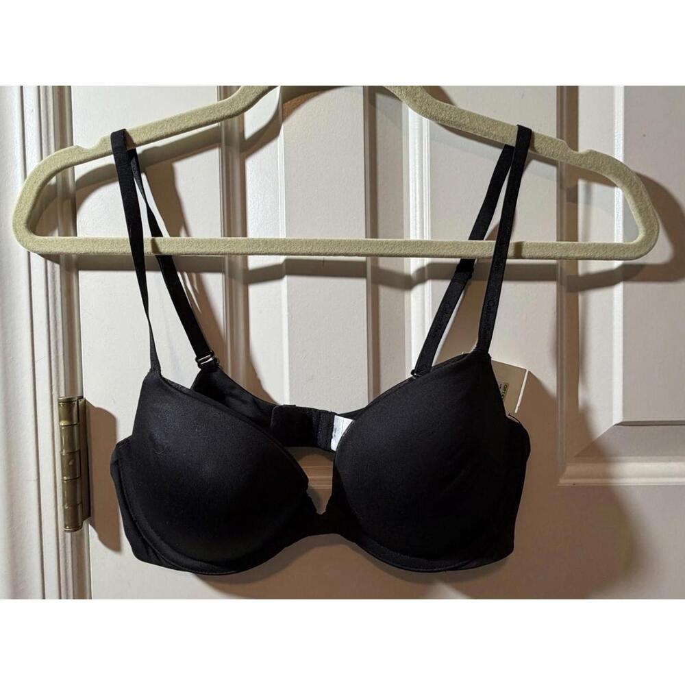 Calvin Klein Push Up Plunge Bra 34B Black Convertible Straps New With Tags